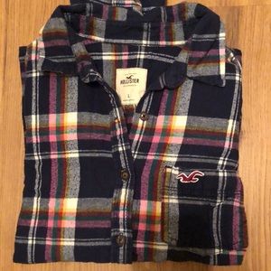 Hollister, plaid button up, size L